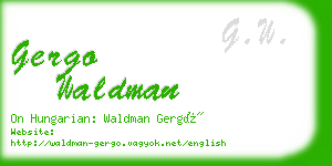 gergo waldman business card